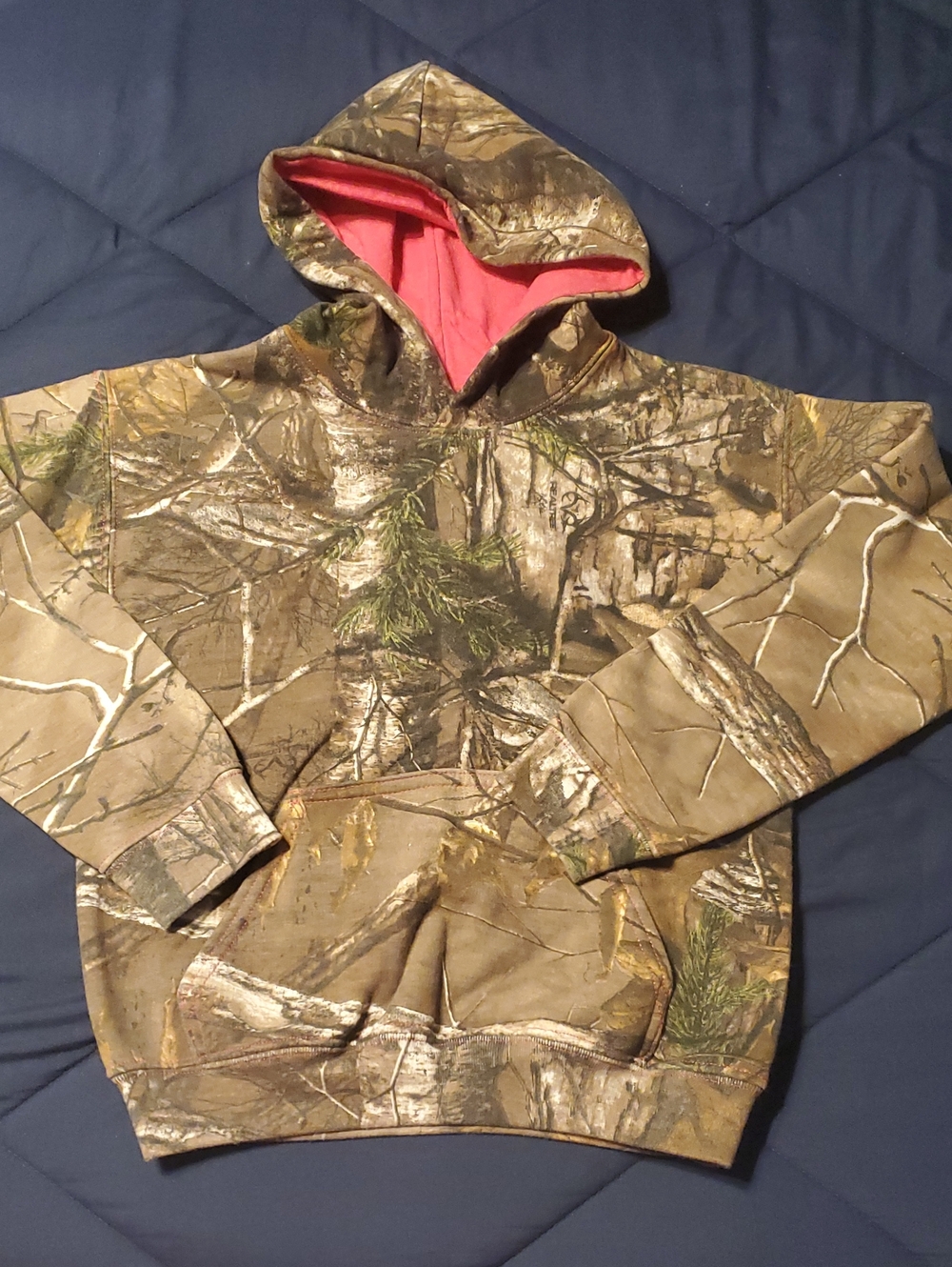 Realtree Kids Camo Hoodie with Pink Hood Lining